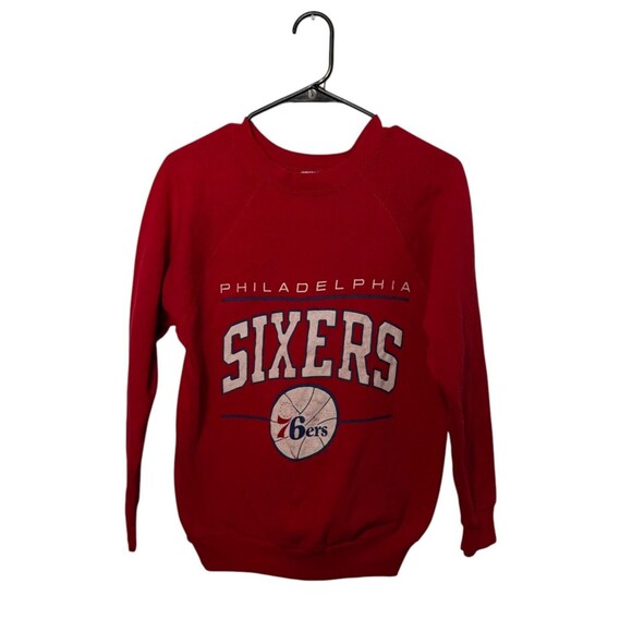 Philadelphia Sixers Sweatshirt Medium Vintage 80s Crewneck NBA Basketball Artex - Picture 1 of 9